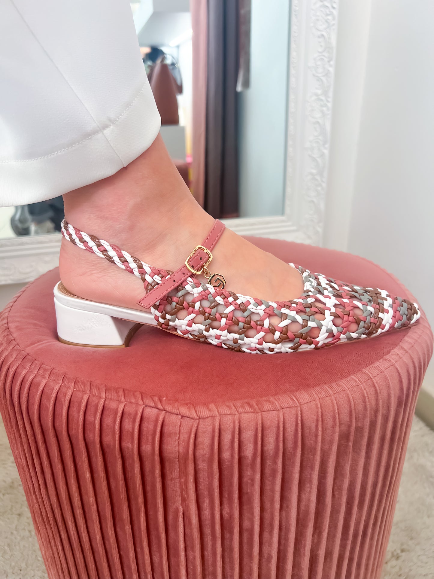 Ballerine tacco multicolor