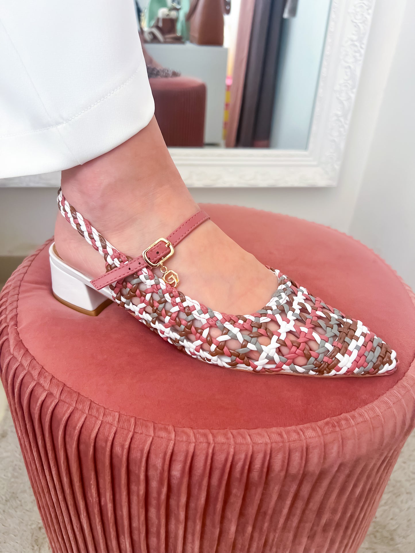 Ballerine tacco multicolor
