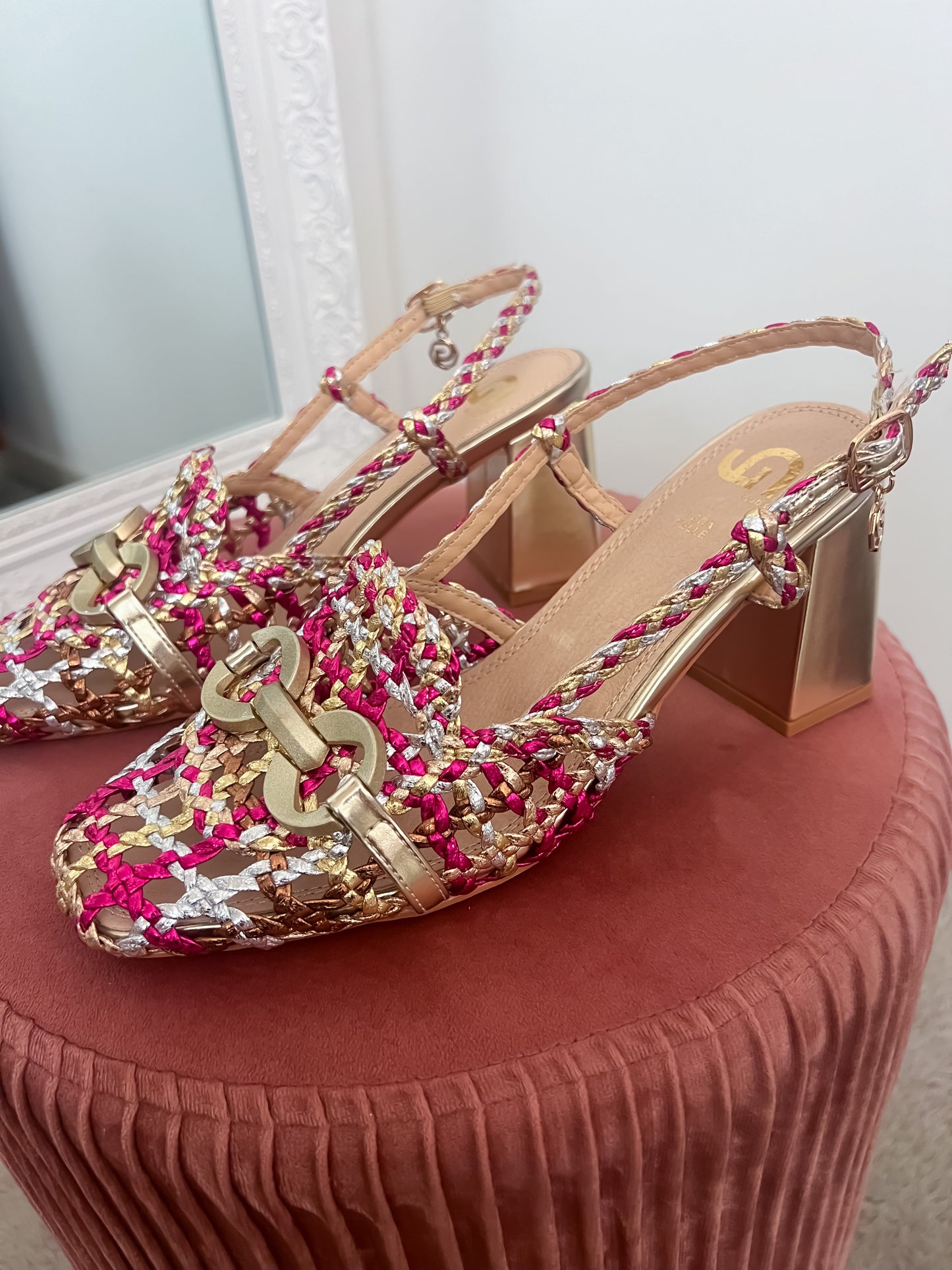 Sandalo tacco multicolor