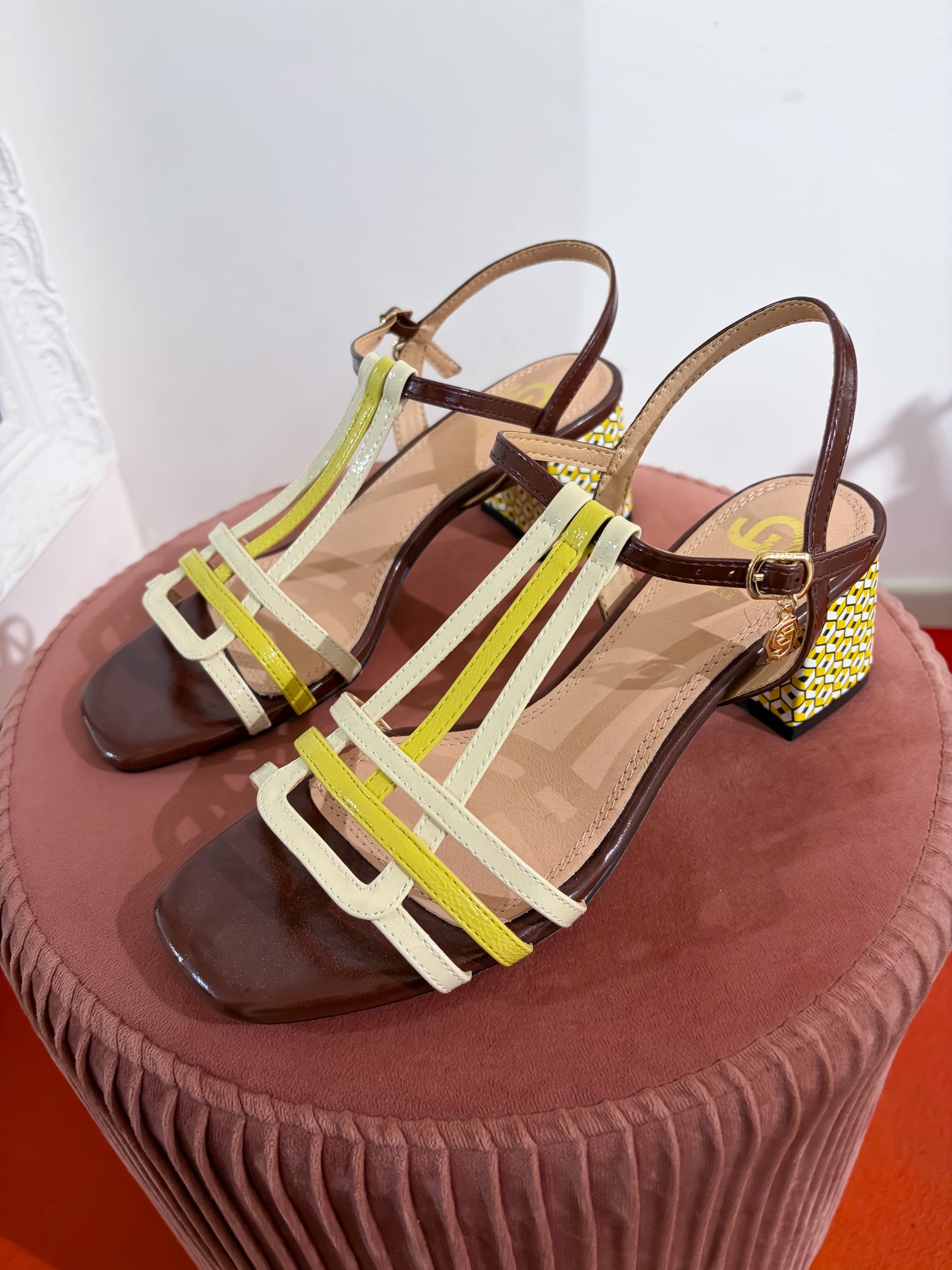 Sandalo tacco multicolor