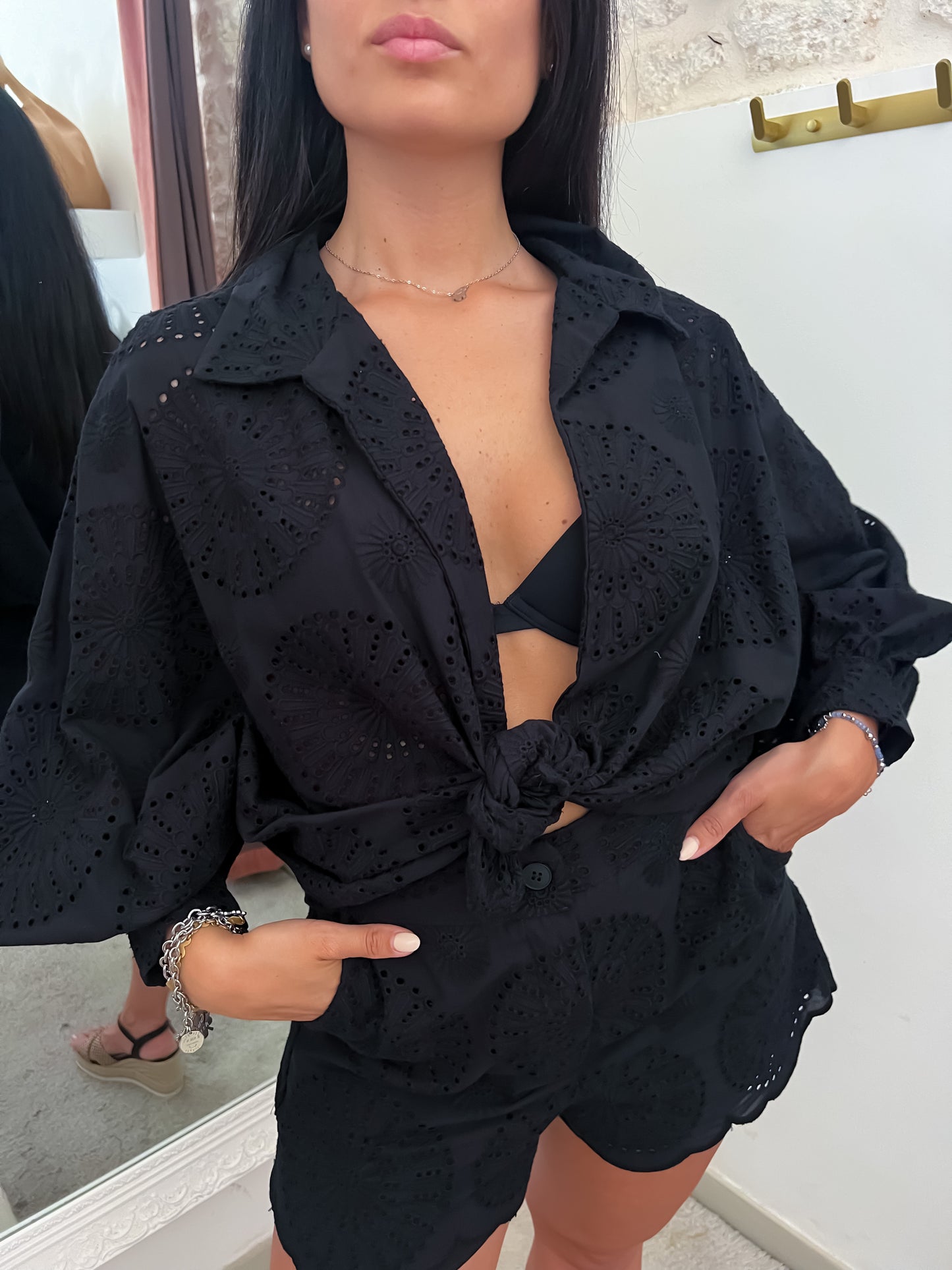 Camicia pizzo Sangallo