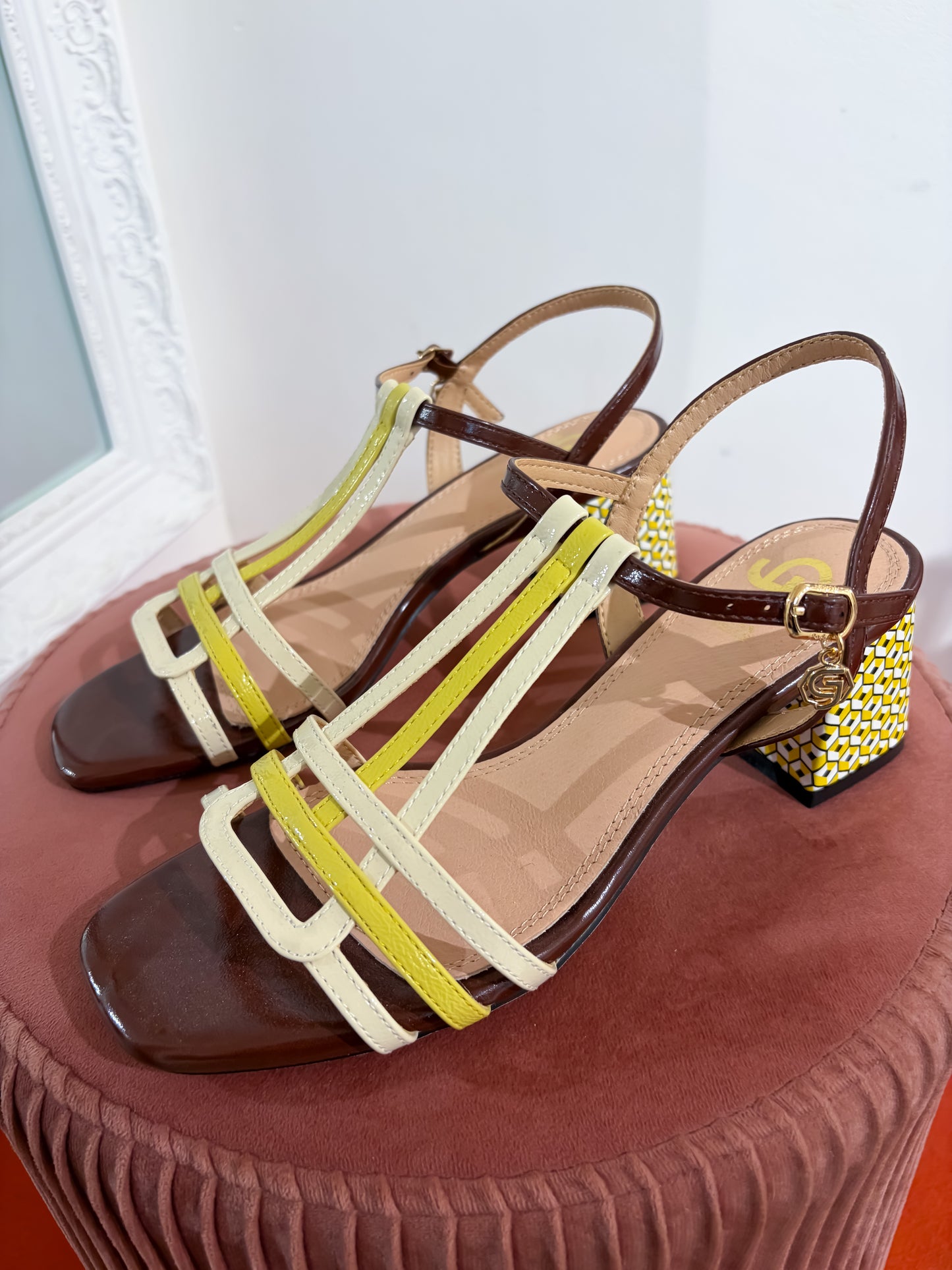 Sandalo tacco multicolor