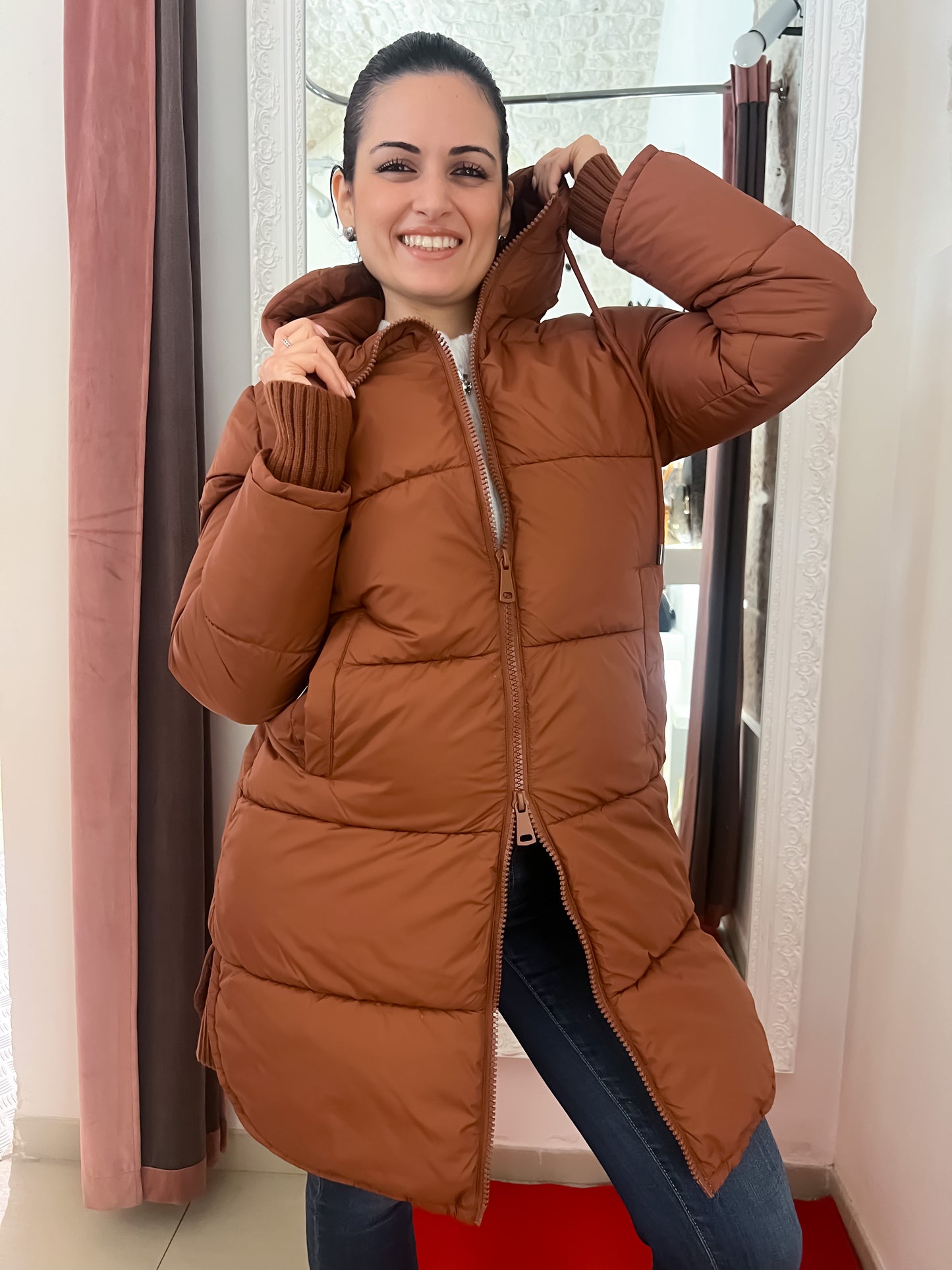 Piumino lungo bruciato