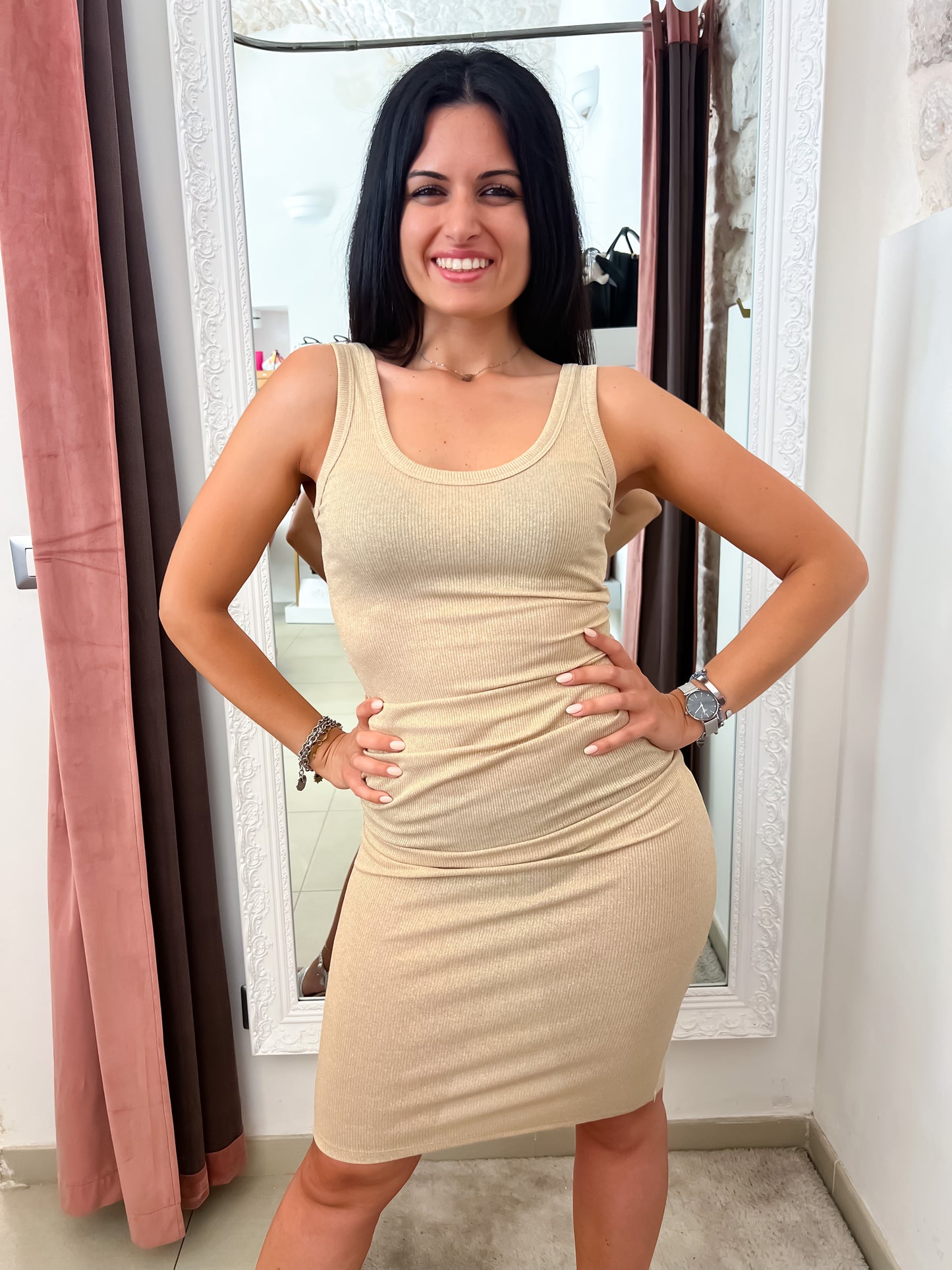 Abito tubino lurex
