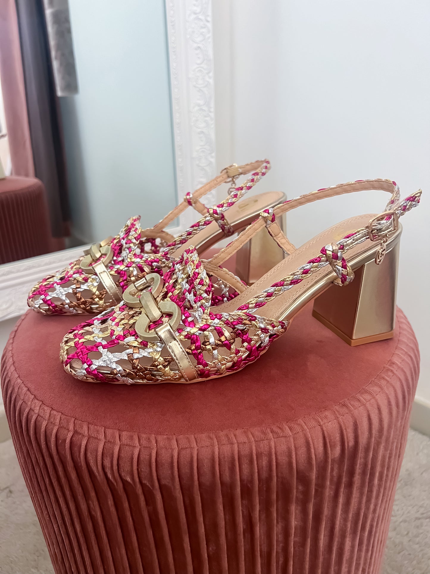 Sandalo tacco multicolor
