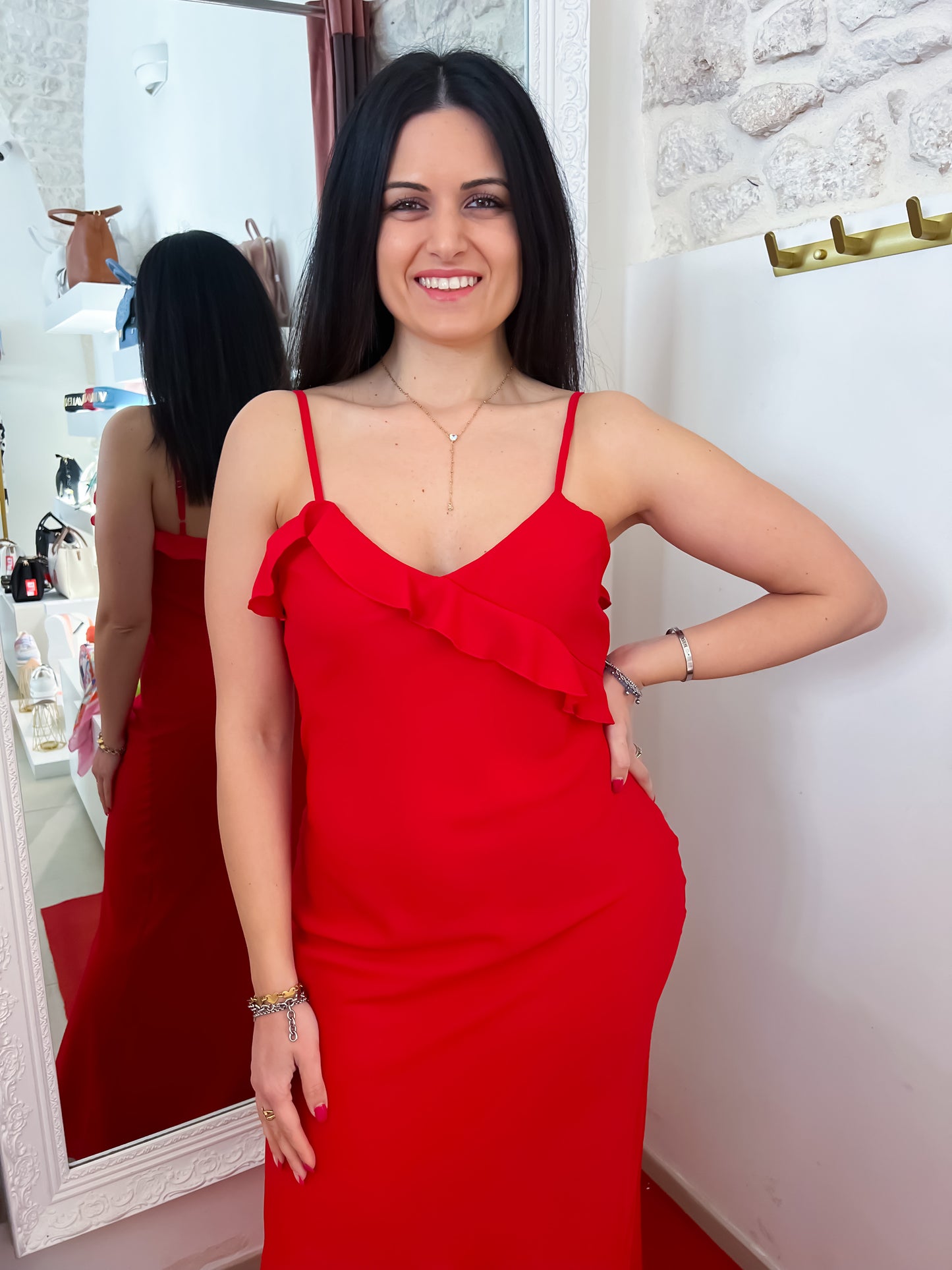 Abito lungo rouge
