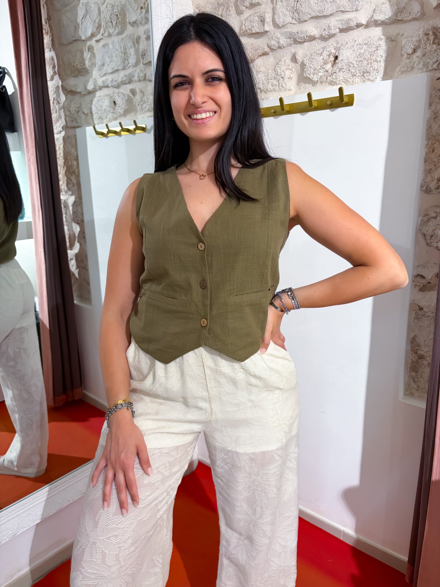 Gilet Crop cotone