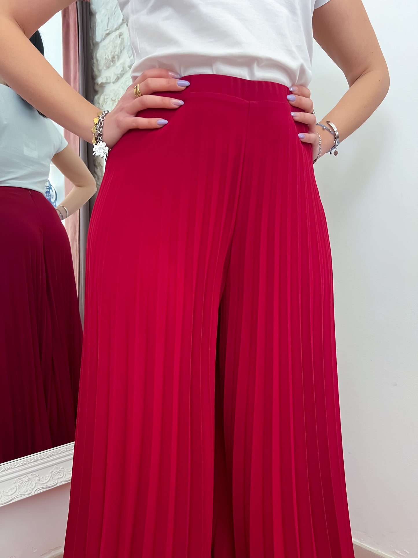 Pantalone palazzo plisse