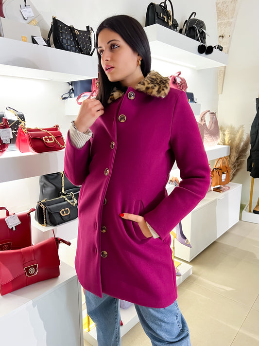 Cappotto amarena lungo