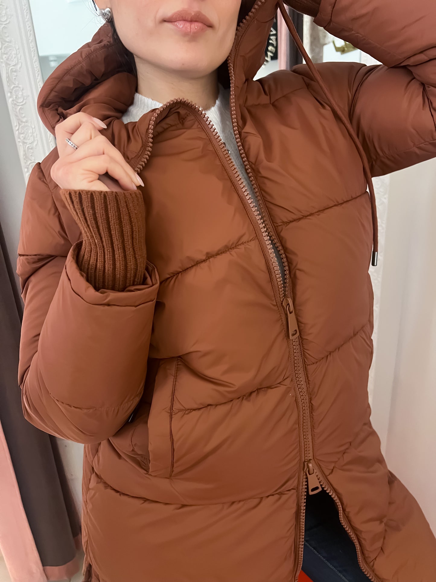 Piumino lungo bruciato