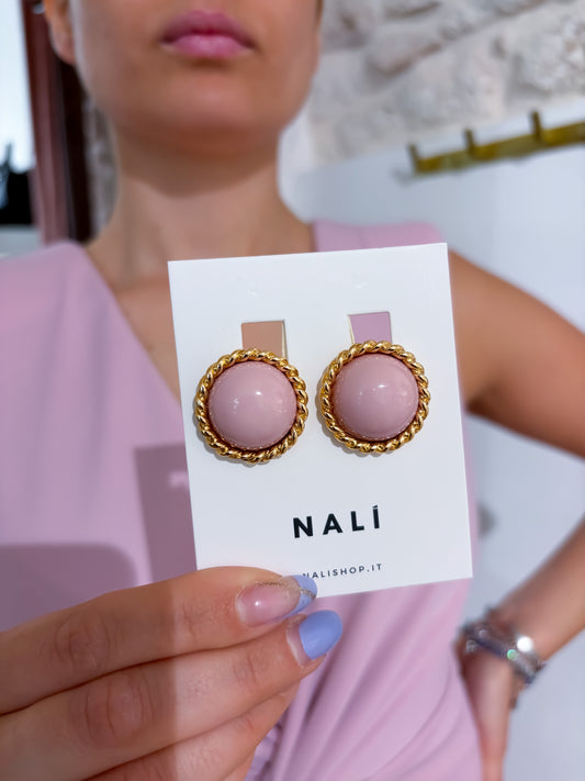 Orecchini clip rosa