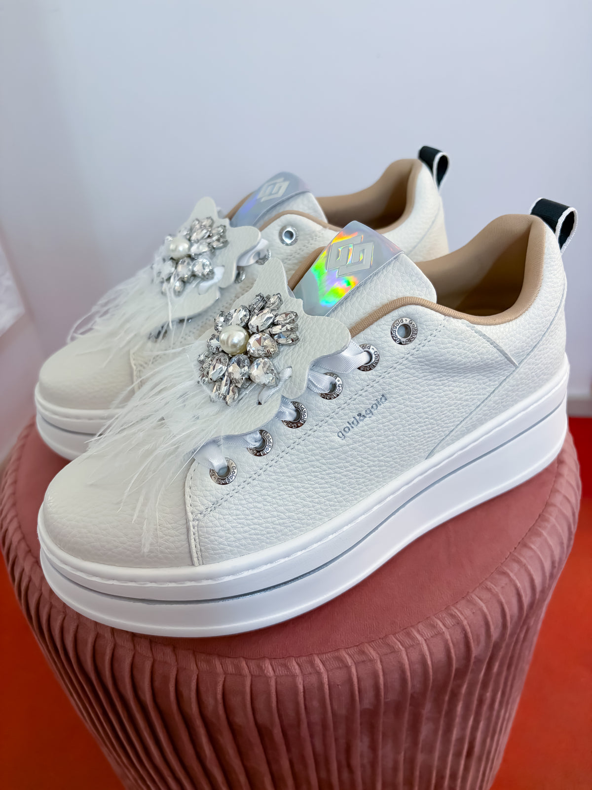 Sneakers piume GOLD & GOLD