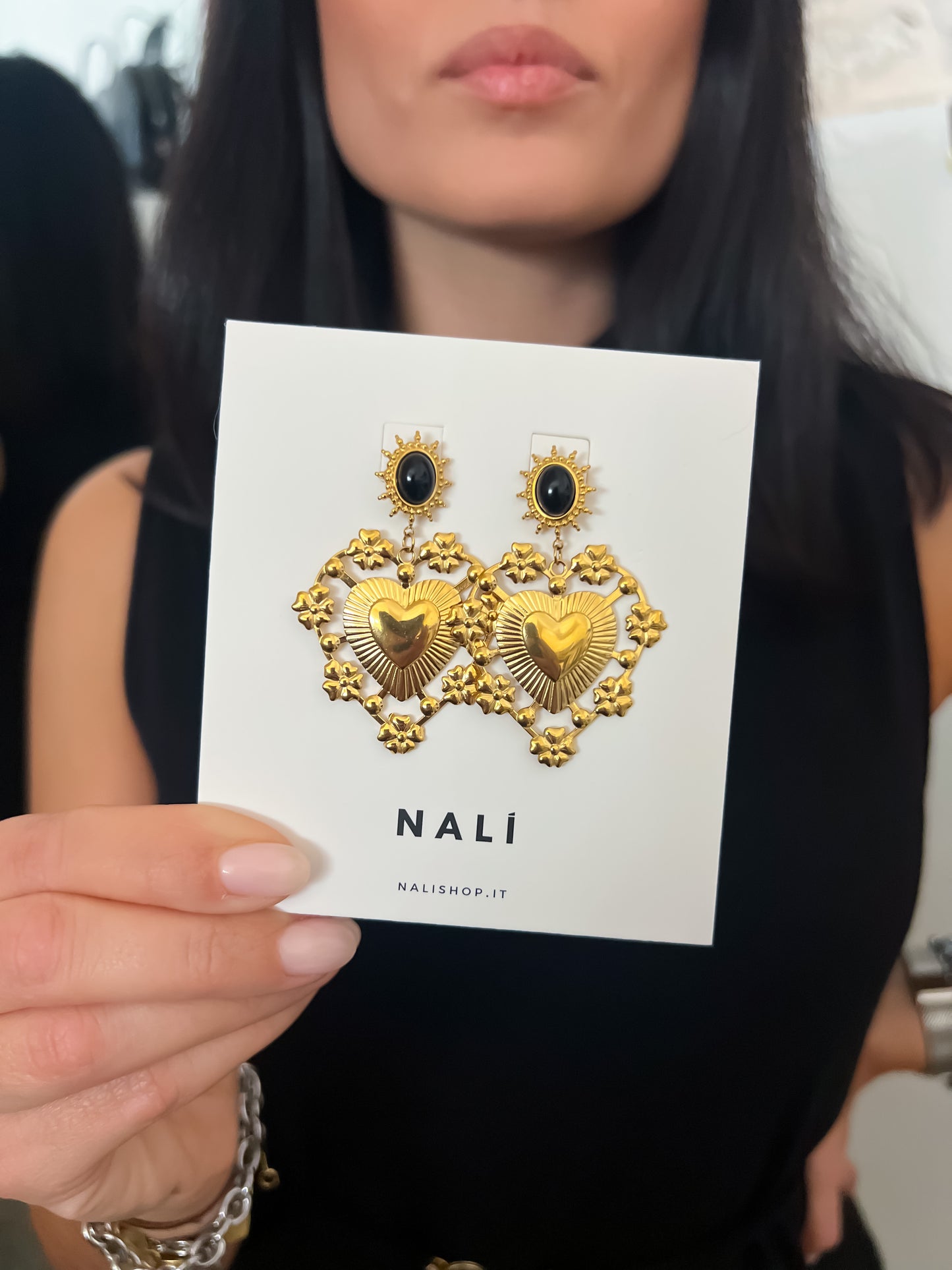 Orecchini cuore sacro Nalì