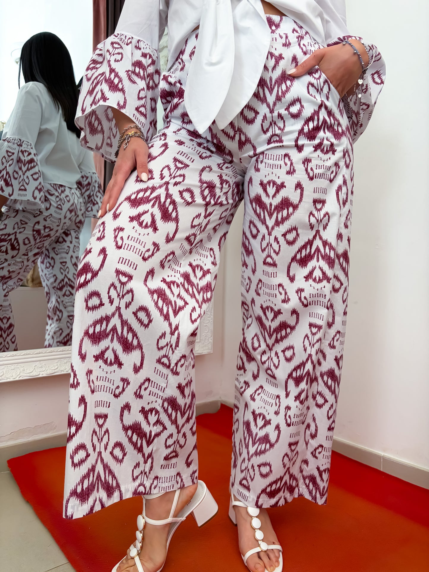Pantalone palazzo fantasia