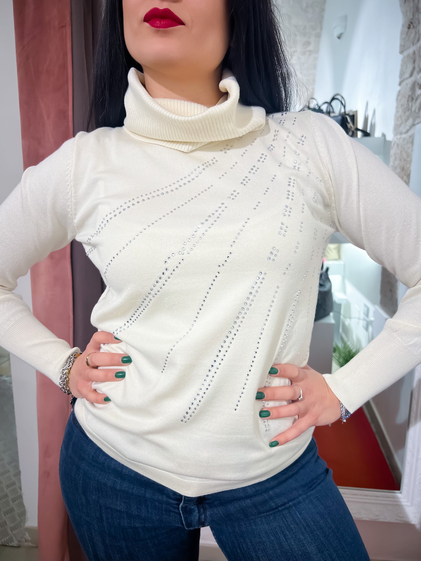 Maglia strass/scaldacollo