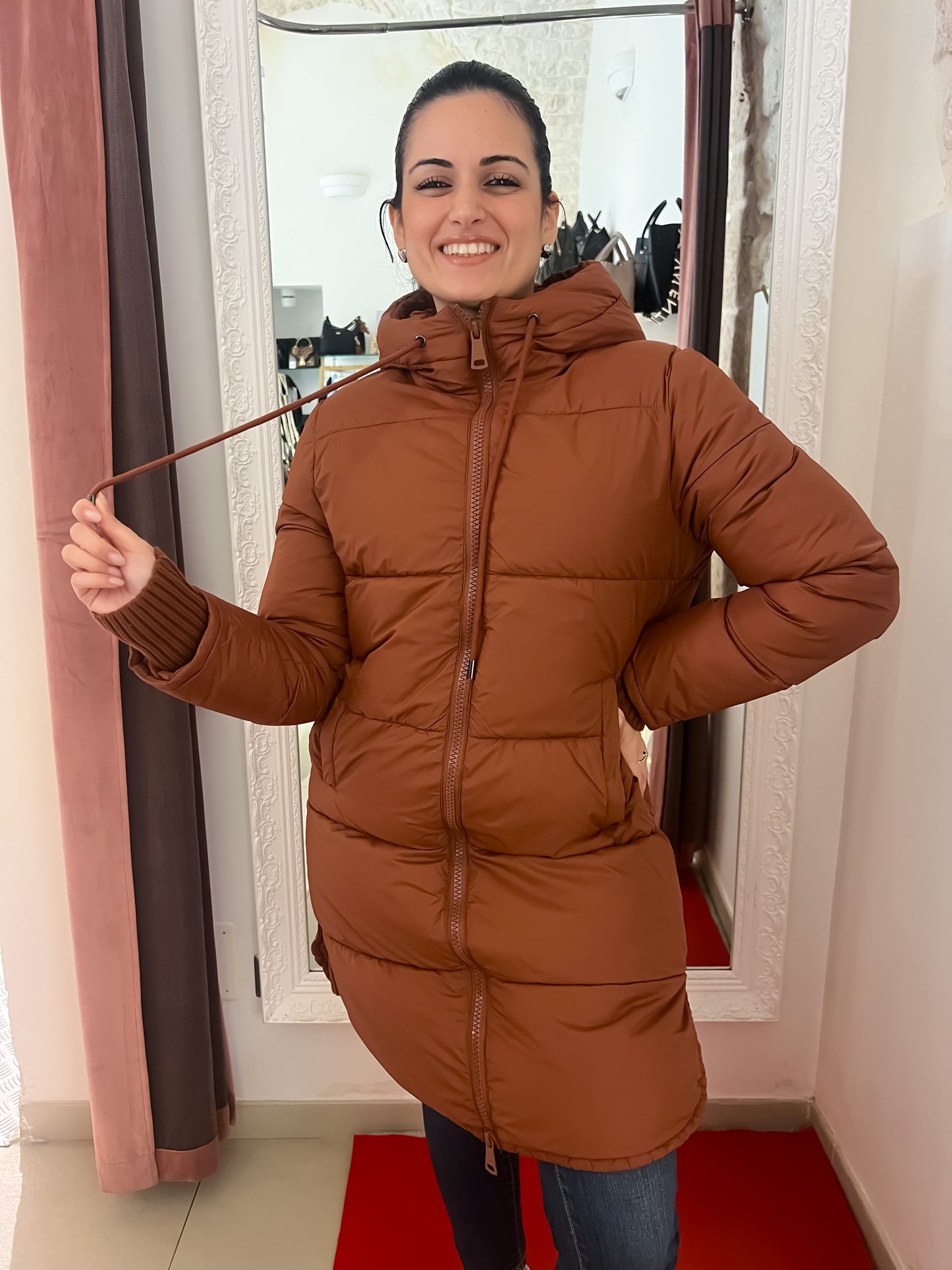 Piumino lungo bruciato