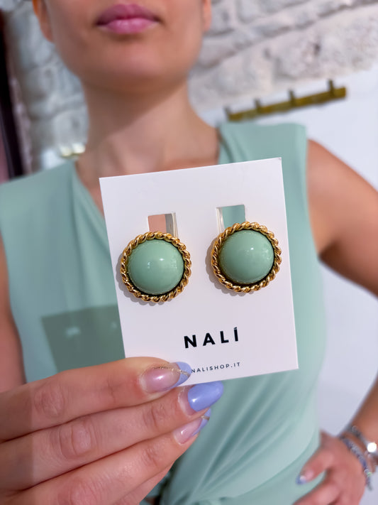 Orecchini clip menta