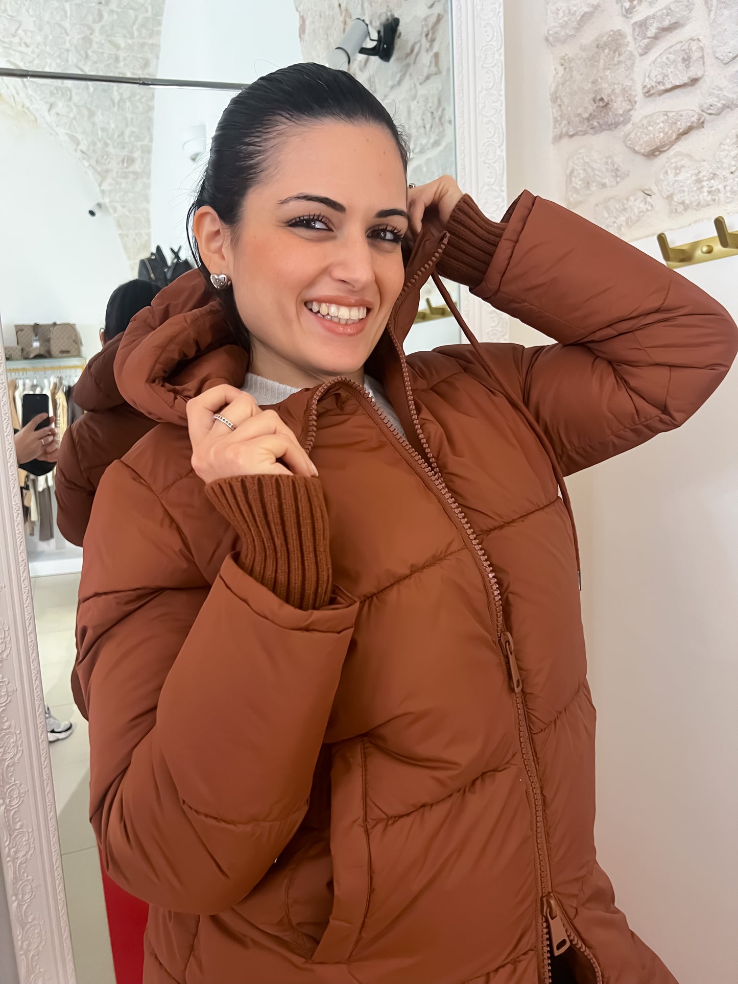 Piumino lungo bruciato