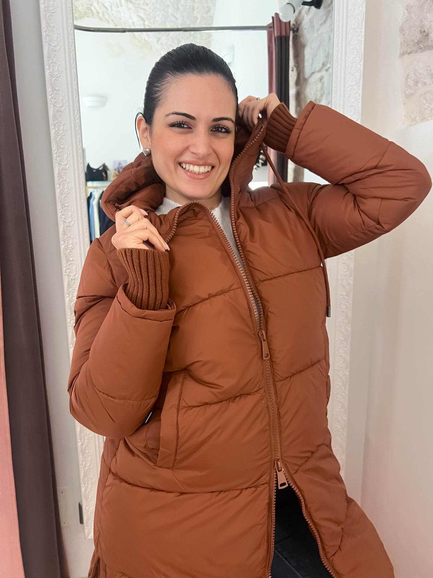 Piumino lungo bruciato