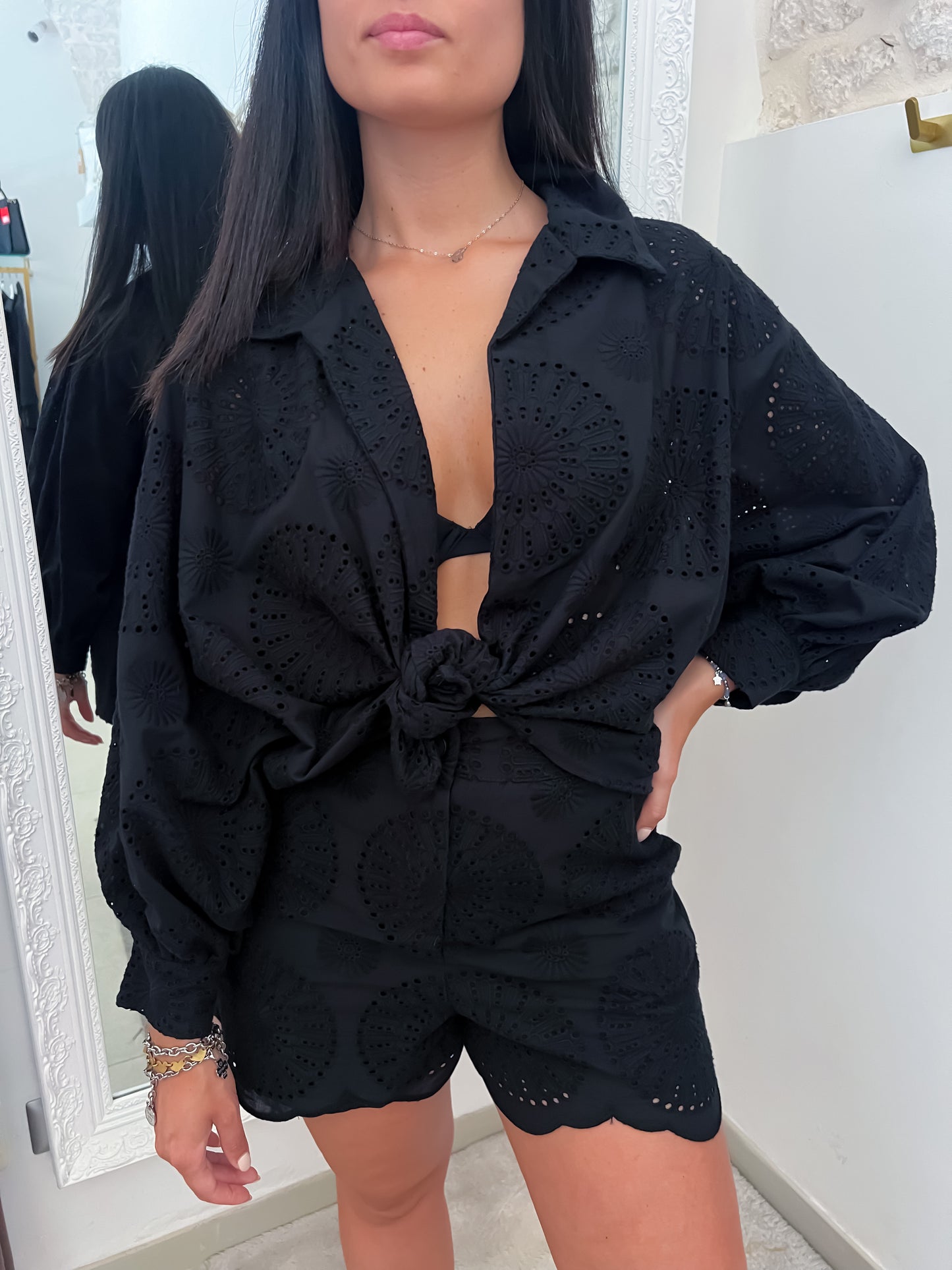 Camicia pizzo Sangallo