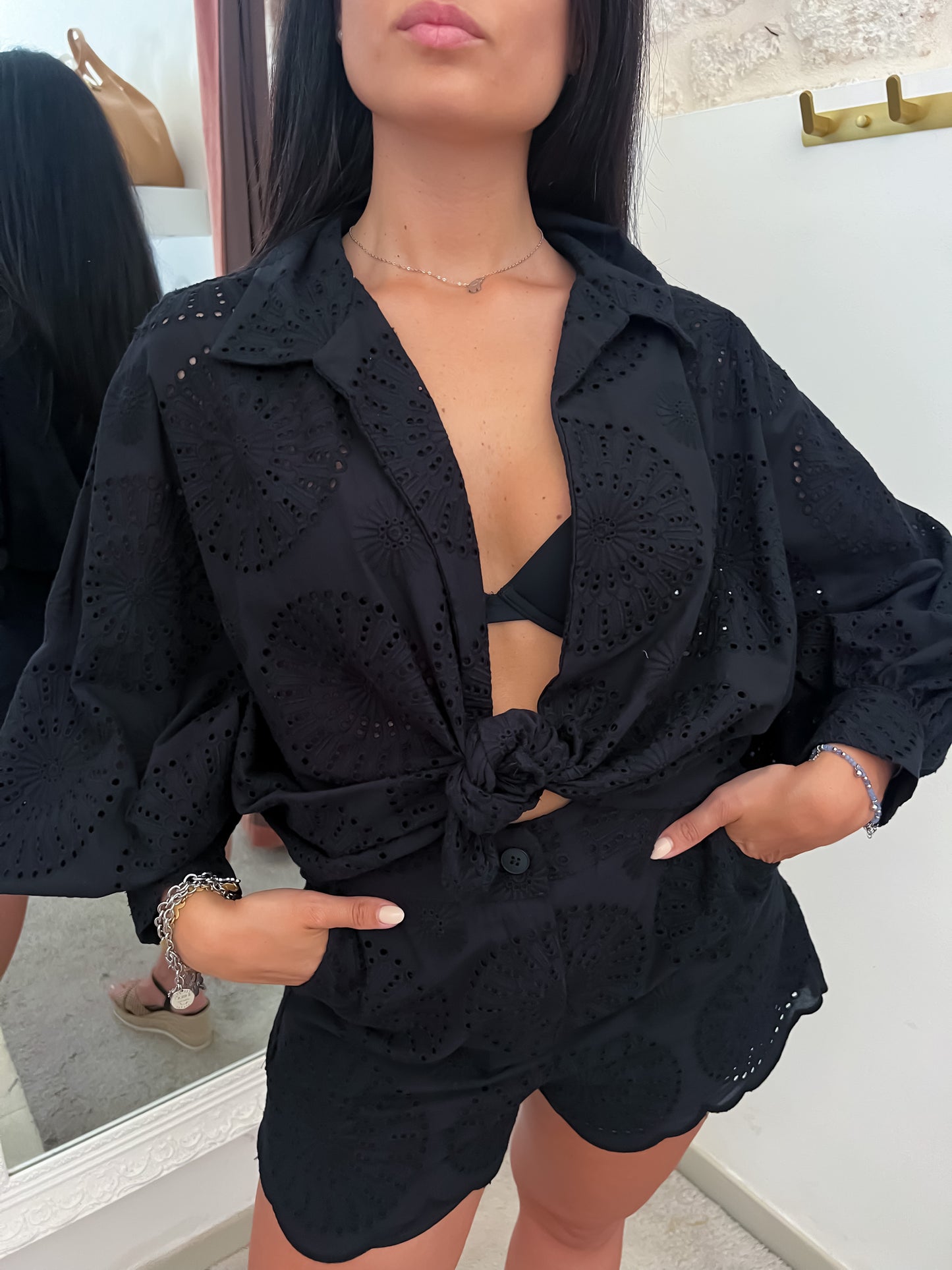 Camicia pizzo Sangallo