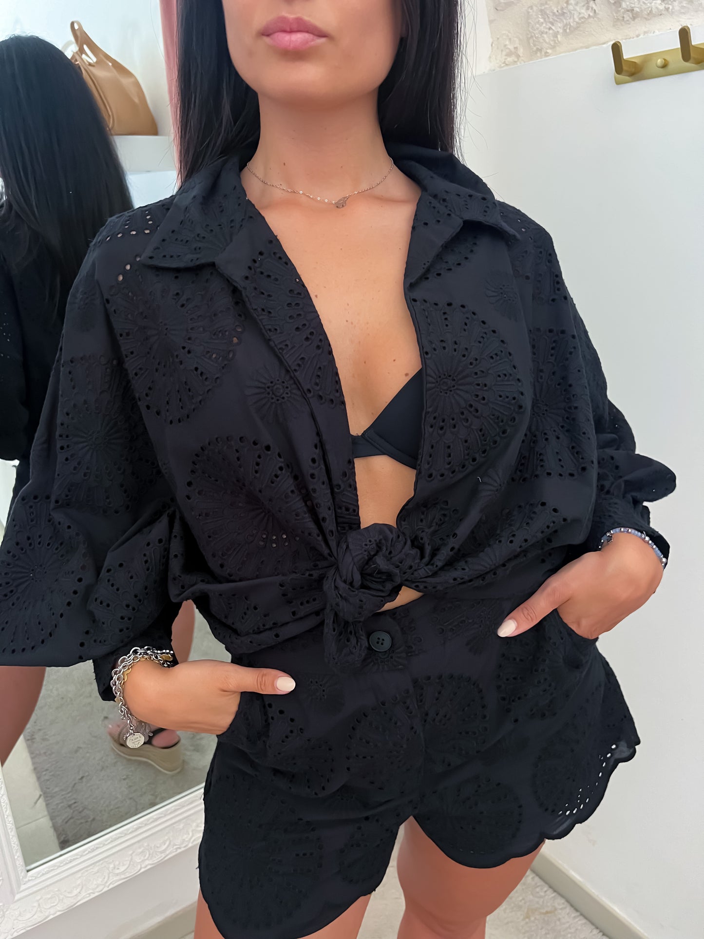 Camicia pizzo Sangallo