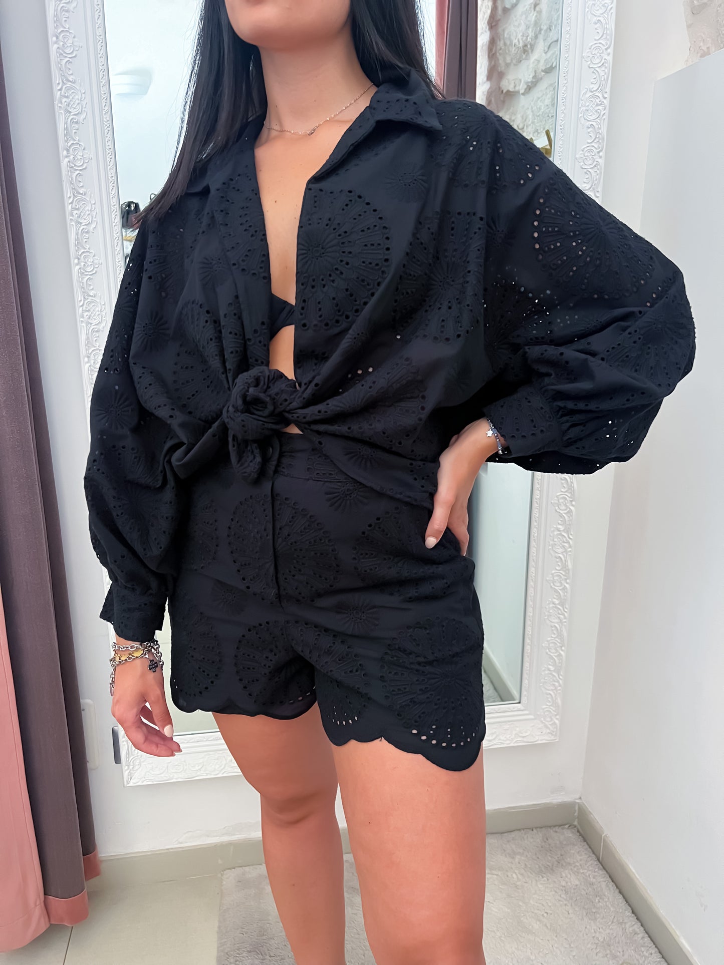 Camicia pizzo Sangallo