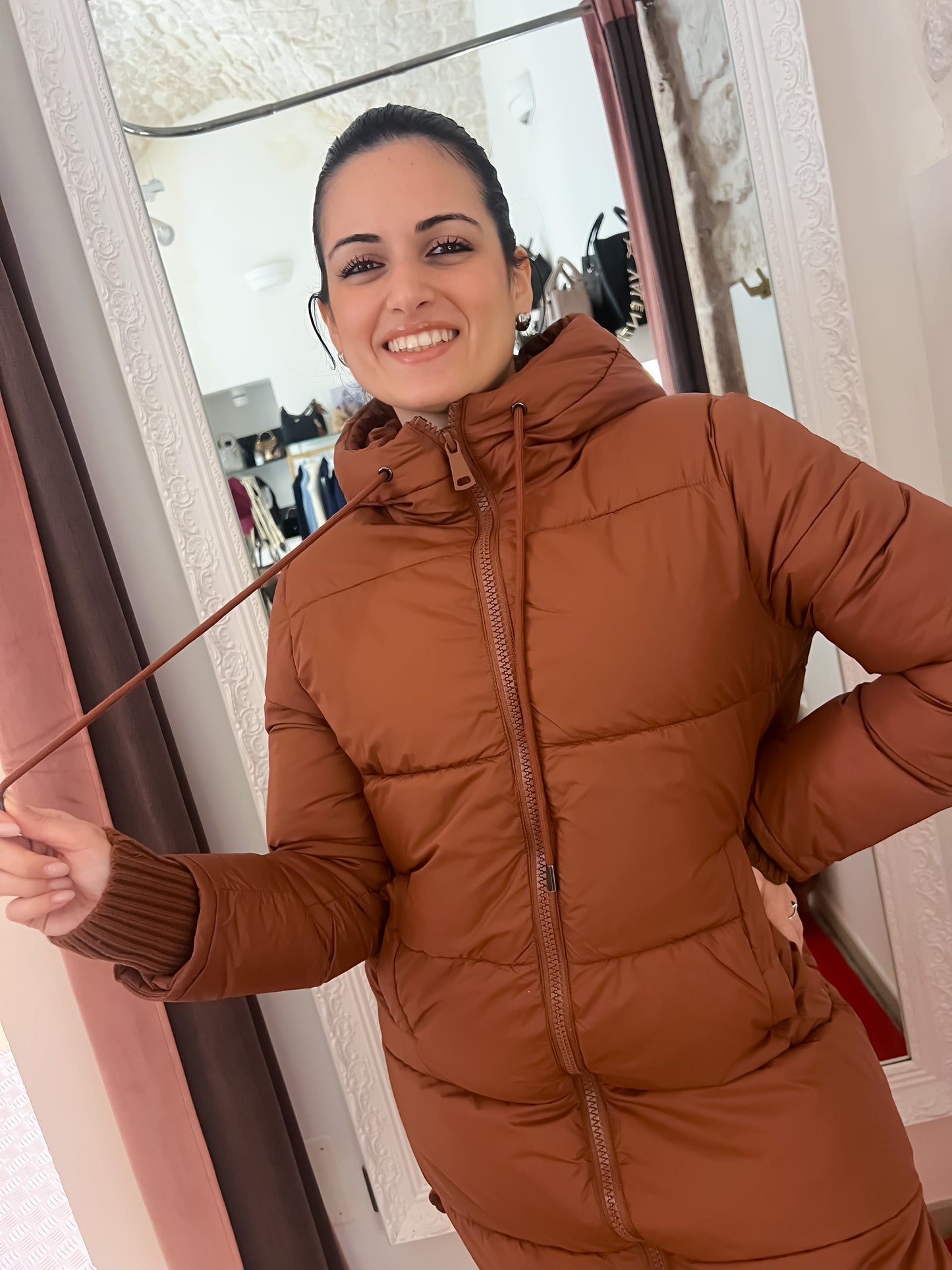 Piumino lungo bruciato