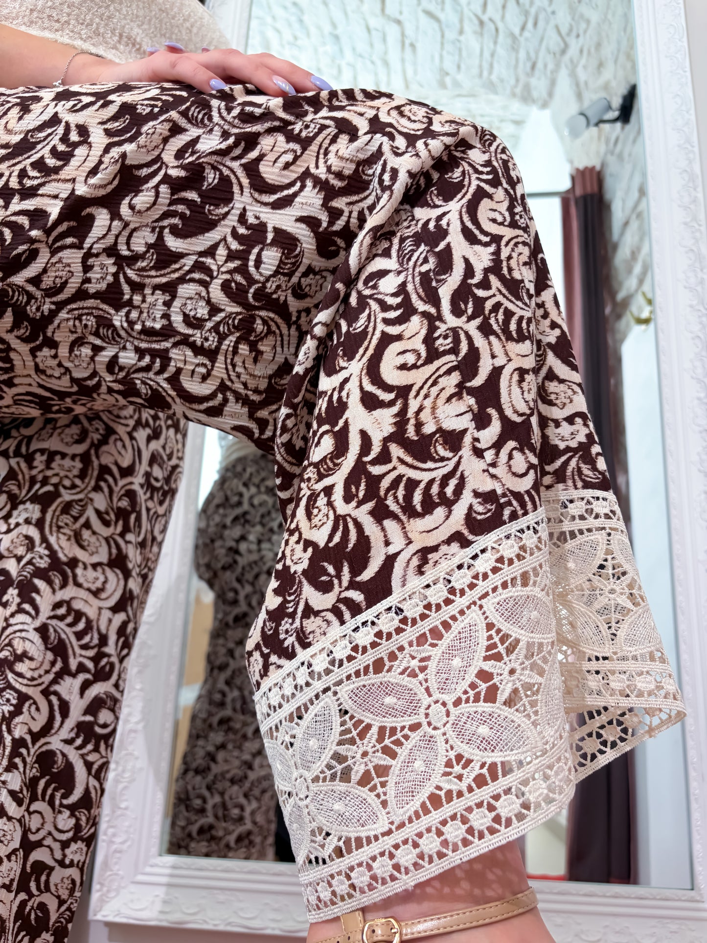 Pantalone palazzo ricamo